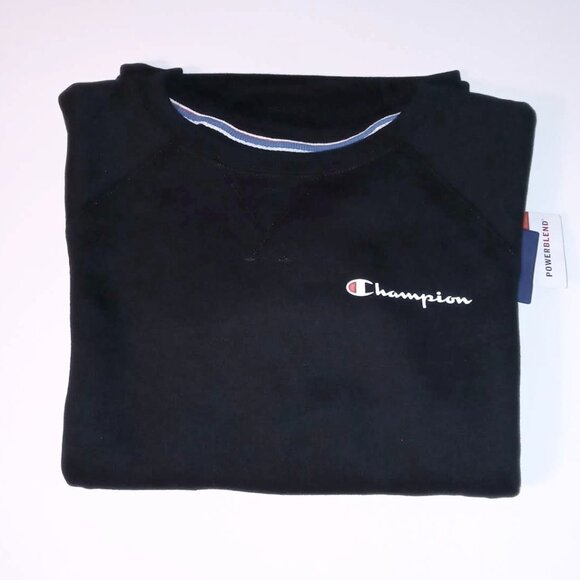 Champion Athleticwear Powerblend Black Extra Small Long Sleeve Sweatshirt - Picture 3 of 6
